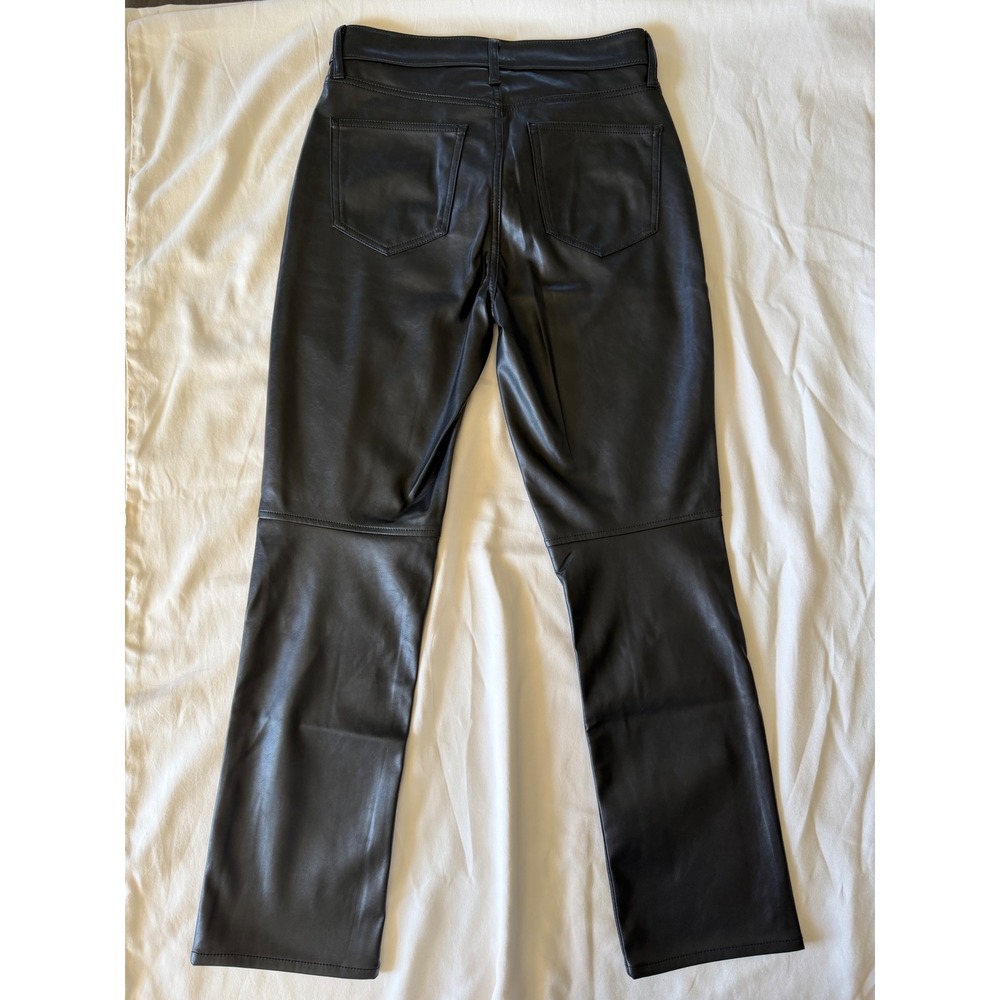 Gap Vintage Slim High Rise Faux Leather Pants Black Vegan 29/8R 406629-00-1 NEW - Picture 3 of 9